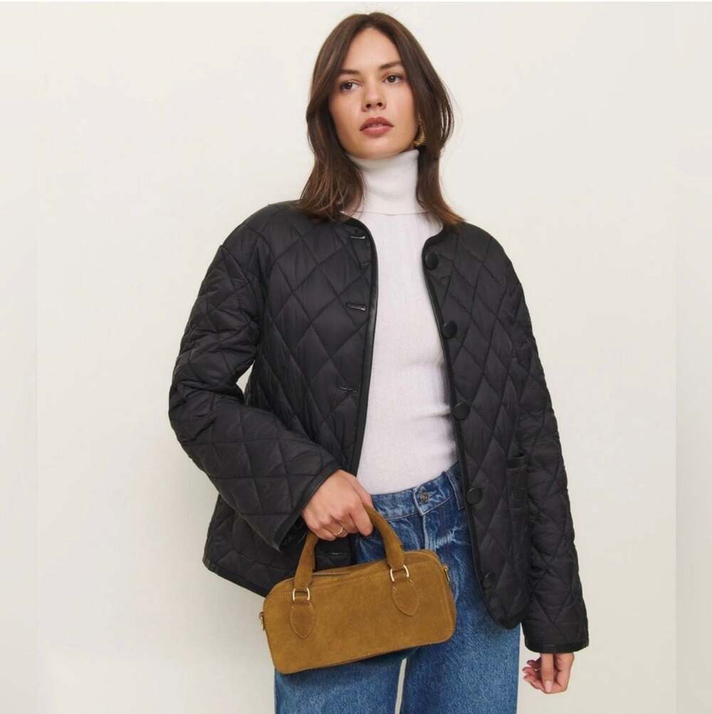 Reformation Cassidy Quilted Jacket Black Size S